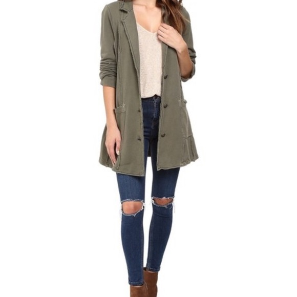 Free People Jackets & Blazers - Free people army green and olive green cardigan